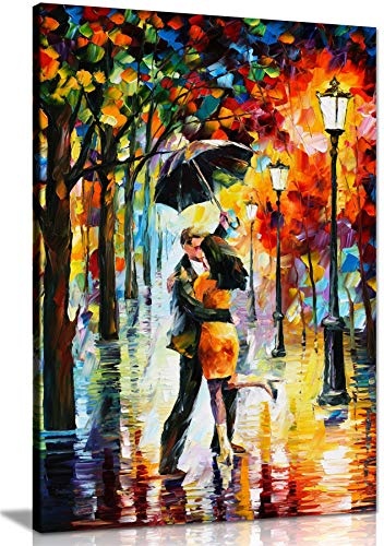Leonid Afremov Kunstdruck auf Leinwand, Motiv Dance Under The Rain, 61 x 40,6 cm