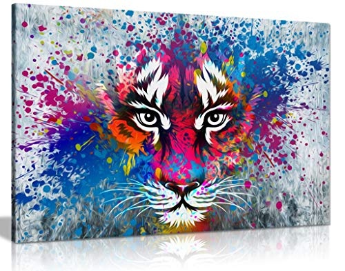 Panther Print Tiger Art Leinwandbild, Kunstdruck, für Heimdekoration Abstrakt 31x20cm (12x8in)