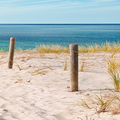 decomonkey Bilder Strand Meer 135x45 cm XXL 1 TLG. Leinwandbilder Bild auf Leinwand Vlies Wandbild Kunstdruck Wanddeko Wand Wohnzimmer Wanddekoration Deko Natur Landschaft