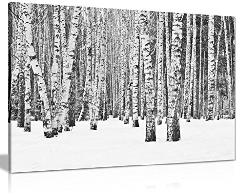 Rustikal Art Baum Forest in Winter in Weiß &...