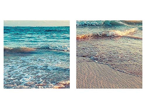 Bild Meer Strand Wandbild Vlies - Leinwand Bilder XXL Format Wandbilder Wohnzimmer Wohnung Deko Kunstdrucke Blau 1 Teilig - MADE IN GERMANY - Fertig zum Aufhängen 015514a