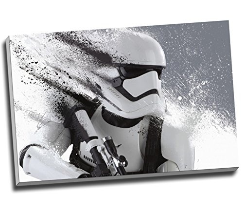 Star Wars Storm Trooper schwarz und weiß Wall Art Print auf Leinwand Bild Kunstdruck auf Leinwand groß A1 76,2 x 50,8 cm (76.2 cm x 50.8 cm)