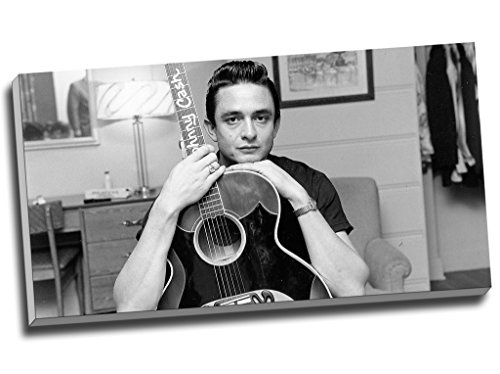 Johnny Cash Gitarre Wall Art Print auf Leinwand Bild Leinwand Prints 76,2 x 40,6 cm (76.2 cm x 40,6 cm)