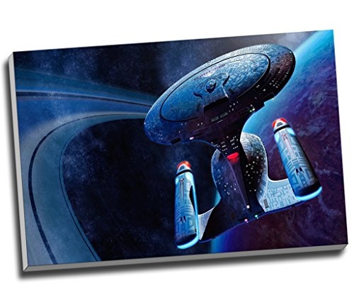 Star Trek StarShip Enterprise Film Wall Art Print auf Leinwand Bild Kunstdruck auf Leinwand groß A1 76,2 x 50,8 cm (76.2 cm x 50.8 cm)