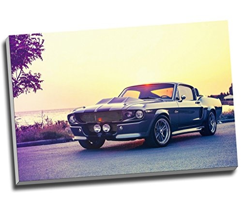 Kunstdruck auf Leinwand "Klassischer Ford Mustang GT500", Wandkunst, großes A1-Format, 76,2 x 50,8 cm