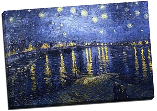 Panther Print Leinwandbild "Sternennacht über der Rhone" von Vincent van Gogh, Kunstdruck, Groß, 76,2 x 50,8 cm