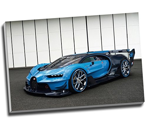 Kunstdruck auf Leinwand "Bugatti Vision Gran Turismo Hypercar", Wandkunst, großes A1-Format, 76,2 x 50,8 cm