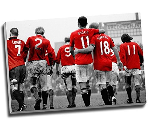 Kunstdruck auf Leinwand "Manchester United Fußballlegenden", Wandkunst, großes A1-Format, 76,2 x 50,8 cm