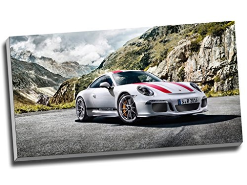 Sportwagenkunstdruck auf Leinwand, Motiv: Porsche 911R,  76,2 x 40,6 cm,