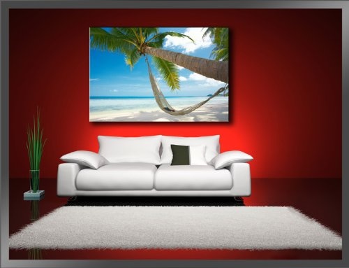 Visario Leinwandbilder 5039 Bild auf Leinwand Strand, 120 x 80 cm
