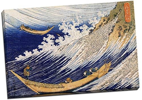 Katsushika Hokusai Leinwandbild Ocean Waves Wand Art Großer 76,2 x 50,8 cm