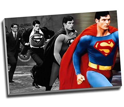 Christopher Reeve Superman verwandeln Wall Art Print auf Leinwand Bild Kunstdruck auf Leinwand groß A1 76,2 x 50,8 cm (76.2 cm x 50.8 cm)