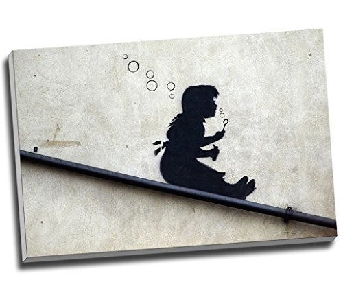 Banksy Bubble Girl Wall Art Print auf Leinwand Bild Kunstdruck auf Leinwand groß A1 76,2 x 50,8 cm (76.2 cm x 50.8 cm)