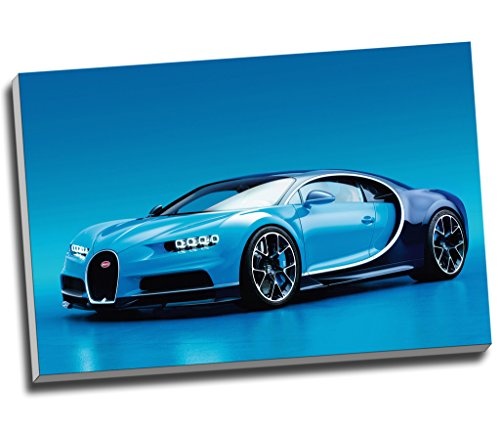 Kunstdruck auf Leinwand, Bugatti Chiron Hypercar, Super Car, Wandkunst, großes A1-Format, 76,2 x 50,8 cm
