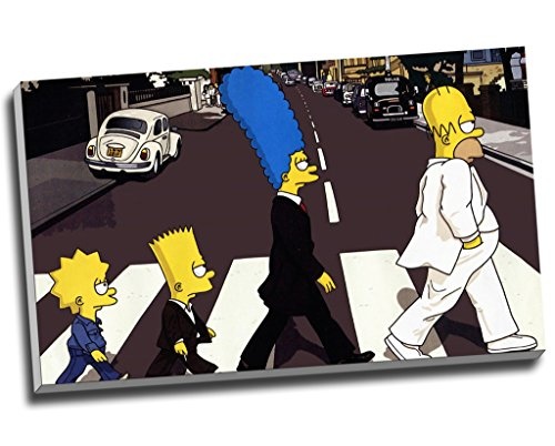 Leinwanddruck, Motiv Die Simpsons Abbey Road Pop Art, 76,2 x 45,7 cm