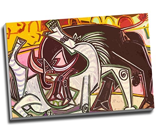 Pablo Picasso Pferde Spanisch Bull Wall Art Print auf Leinwand Bild Kunstdruck auf Leinwand groß A1 76,2 x 50,8 cm (76.2 cm x 50.8 cm)