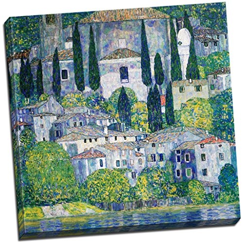 Gustav Klimt Kirche in Cassone Leinwanddruck Bild Wall Art Großer 50,8 x 50,8 cm