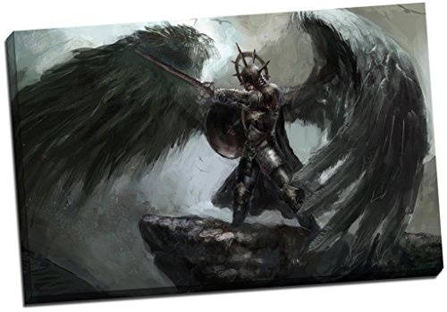 Leinwandbild Fantasy geflügelten Warrior Wand Art Großer 76,2 x 50,8 cm (76.2 cm x 50.8 cm)