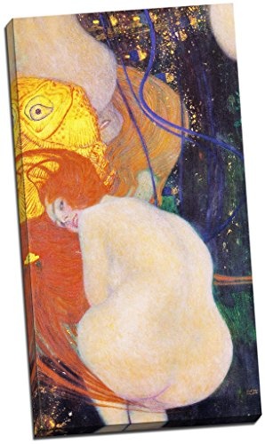 Gustav Klimt Goldfish Canvas Print Picture Wall Art Large 30x16 Inches by Panther Print