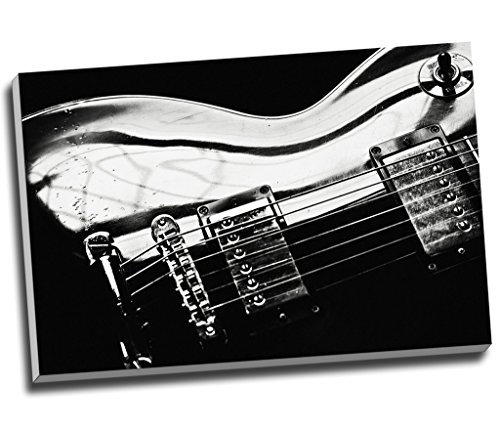 Gitarre, Schwarz und Weiß Musik abstrakt modern Wall Art Print auf Leinwand Bild Kunstdruck auf Leinwand groß A1 76,2 x 50,8 cm (76.2 cm x 50.8 cm)