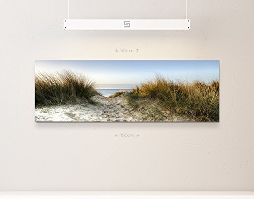 Paul Sinus Art Leinwandbilder | Bilder Leinwand 120x40cm Weg Zum Strand durch Sanddünen