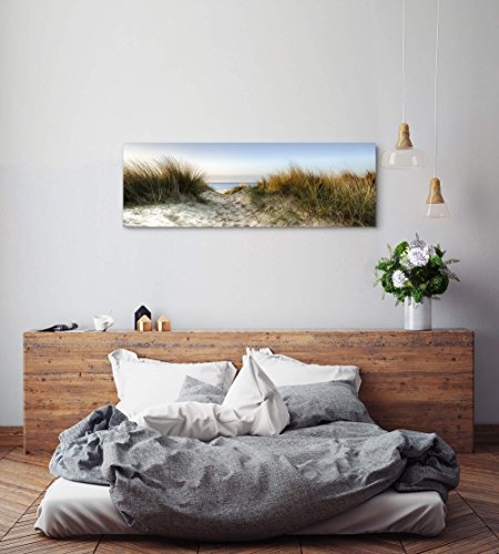 Paul Sinus Art Leinwandbilder | Bilder Leinwand 120x40cm Weg Zum Strand durch Sanddünen