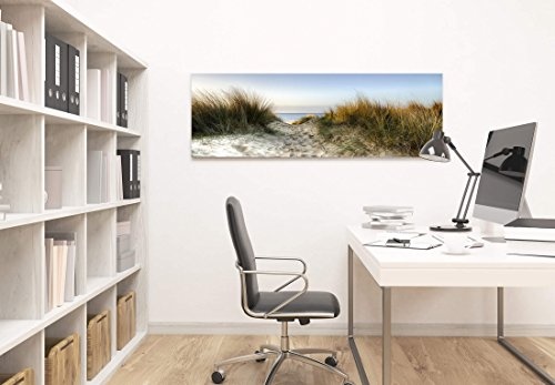 Paul Sinus Art Leinwandbilder | Bilder Leinwand 120x40cm Weg Zum Strand durch Sanddünen