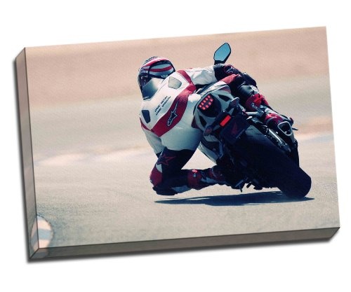 Honda Racing Motorrad Racer Canvas Art Print Poster...