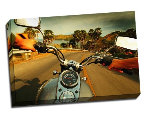 Motorrad Point of View Kunstdruck auf Leinwand poster 76,2 x 50,8 cm Zoll