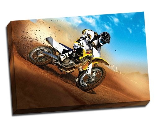 Motorcross Stunt Dirt Bike Canvas Art Print Poster 30X 20 Inches by Panther Print