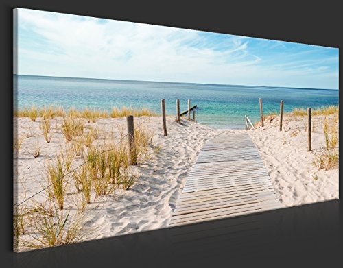 murando - Bilder 135x45 cm Vlies Leinwandbild 1 TLG Kunstdruck modern Wandbilder XXL Wanddekoration Design Wand Bild - Strand Natur Landschaft Meer c-A-0107-b-a