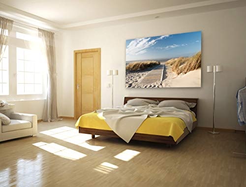 PMP 4life. XXL Poster Nordsee Strand Langeoog | 140x100cm | hochauflösendes Wand-Bild, Natur Poster extra groß, XL Fotoposter | Wand-deko Bild Meer Küste Düne Landschaft