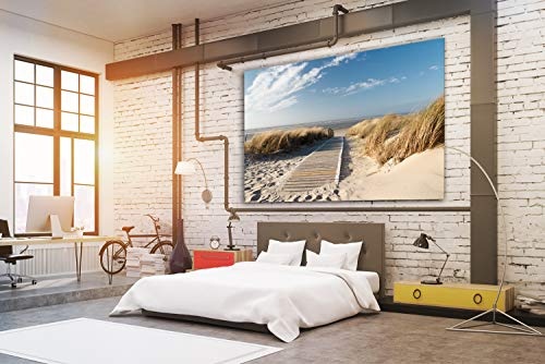 PMP 4life. XXL Poster Nordsee Strand Langeoog | 140x100cm | hochauflösendes Wand-Bild, Natur Poster extra groß, XL Fotoposter | Wand-deko Bild Meer Küste Düne Landschaft