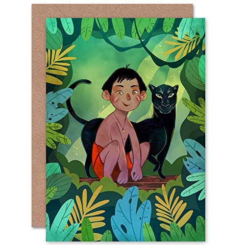 Wee Blue Coo LTD Jungle Boy Mowgli Greetings Card Dschungel