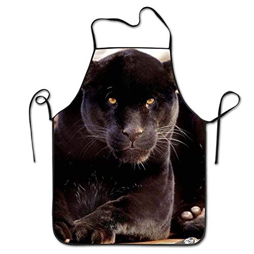 A Black Panther Art Print Adjustable Kitchen Chef Apron with Pocket and Extra Long Ties,Commercial Men & Women Bib Apron for Cooking,Baking,Crafting,Gardening, BBQ