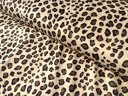 Velboa Fell Leopard Animal Print Velours Stoff Material Cuddle Soft-59 "breit, Meterware, (wählen Sie Farbe) Beige Leopard