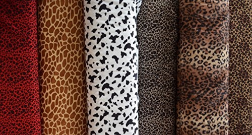 Velboa Fell Leopard Animal Print Velours Stoff Material Cuddle Soft-59 cm breit * Beige Leopard * (Meterware)