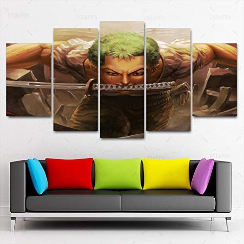 CANPIC HD 5 Panel Canvas Art One Piece Painting Panther Mountain Poster Picture for Living Room-S3Frame
