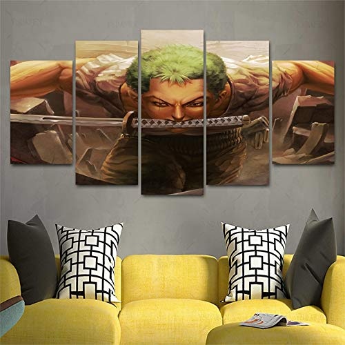 CANPIC HD 5 Panel Canvas Art One Piece Painting Panther Mountain Poster Picture for Living Room-S3Frame
