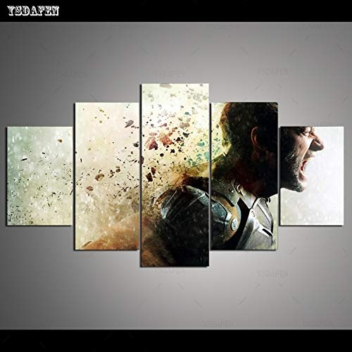 CANPIC HD 5 Panel Leinwand Kunst MV Wolverine Tage der Zukunft Vergangenheit Panther Berg Poster Bild für Wohnzimmer-S2Frame