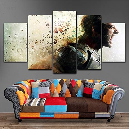 CANPIC HD 5 Panel Leinwand Kunst MV Wolverine Tage der Zukunft Vergangenheit Panther Berg Poster Bild für Wohnzimmer-S2Frame