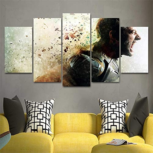 CANPIC HD 5 Panel Leinwand Kunst MV Wolverine Tage der Zukunft Vergangenheit Panther Berg Poster Bild für Wohnzimmer-S2Frame