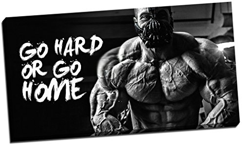 - Motivation Gym Zitat Leinwandbild Go Hard Or Go Home Wand Art Großer 76,2 x 40,6 cm