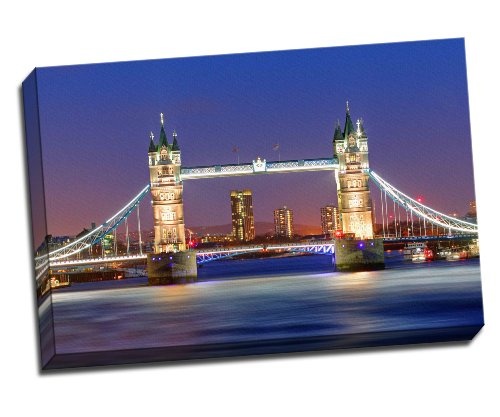 Tower Bridge bei Nacht in London Leinwand Kunstdruck Poster 76,2 x 50,8 cm Zoll