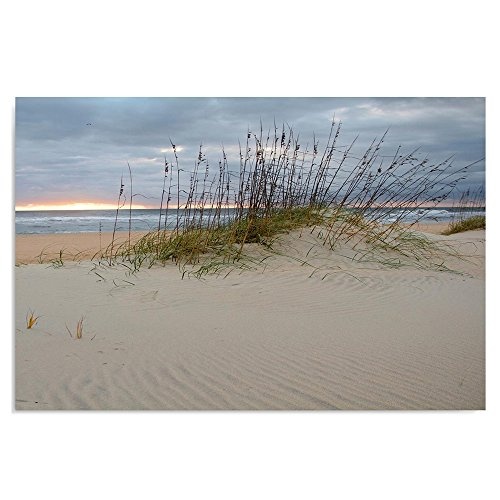 Feeby Frames. Wandbild - 1 Teilig - 80x120 cm, Leinwand Bild Leinwandbilder Bilder Wandbilder Kunstdruck, STRAND, DÜNEN, SAND, MEER, WASSER, GRAS, BRAUN, GRÜN