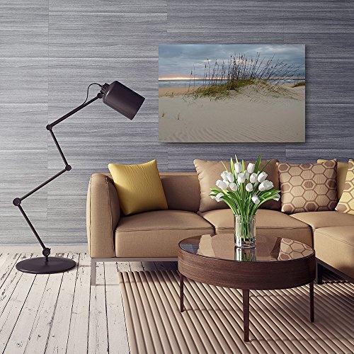Feeby Frames. Wandbild - 1 Teilig - 80x120 cm, Leinwand Bild Leinwandbilder Bilder Wandbilder Kunstdruck, STRAND, DÜNEN, SAND, MEER, WASSER, GRAS, BRAUN, GRÜN
