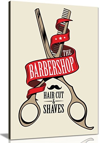 Barber Shop Decor Schere Leinwand Kunstdruck Bild, A2...