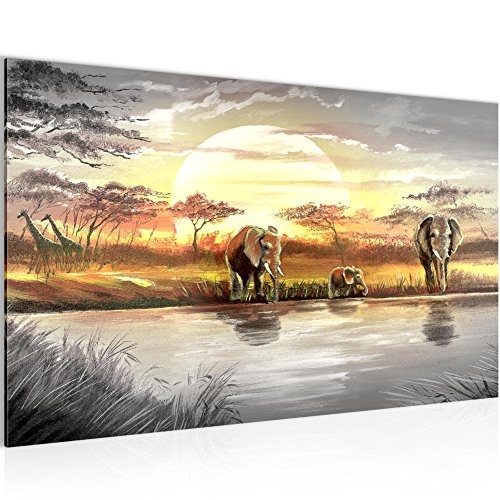 Runa Art Bild Afrika Elefant Wandbild Vlies - Leinwand...