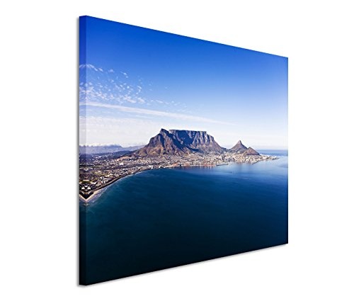 Sinus Art Leinwandbild 120x80cm Landschaftsfotografie - Weites Panorama von Kapstadt in Südafrika