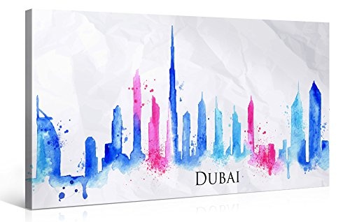 Gallery of Innovative Art Premium Leinwanddruck 100x50cm - Dubai - Kunstdruck Auf Leinwand Auf 2cm Holz-Keilrahmen Für Wohn- Und Schlafzimmer